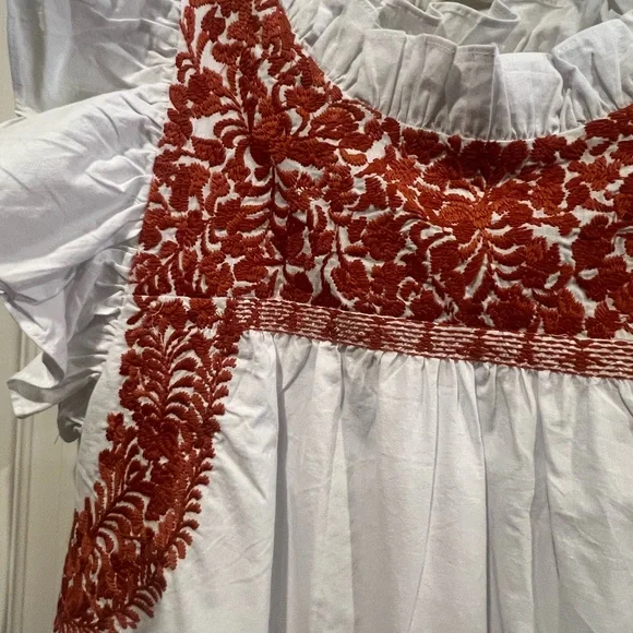 J Marie brand flutter sleeve embroidered blouse - Picture 3 of 9